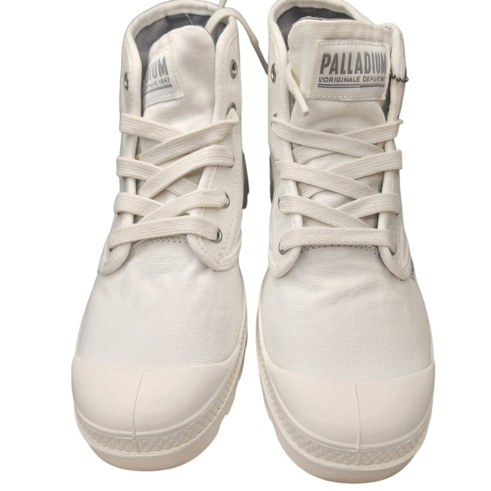 Palladium Women's White Canvas Sneakers Pampa Hi, Size 7 - Picture 4 of 8